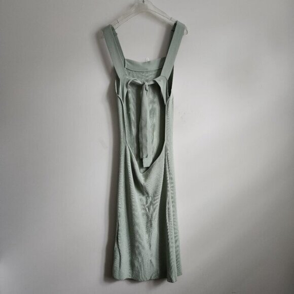 UO URBAN OUTFITTERS | Eden Square-Neck Bodycon Sweater Dress sage green sz Large - Picture 3 of 4
